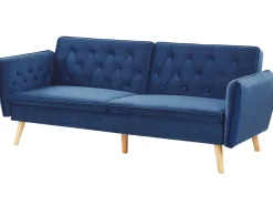 Velvet Sofa Bed Navy Blue Bardu