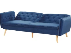 Velvet Sofa Bed Navy Blue Bardu