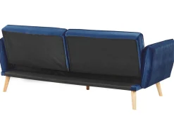 Velvet Sofa Bed Navy Blue Bardu