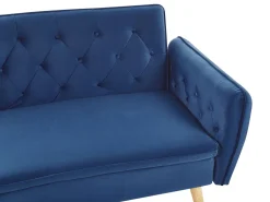 Velvet Sofa Bed Navy Blue Bardu