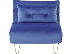 Velvet Sofa Bed Navy Blue Vestfold