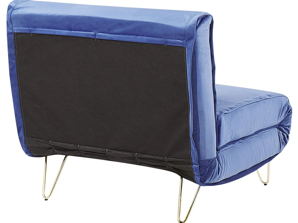 Velvet Sofa Bed Navy Blue Vestfold
