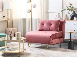 Velvet Sofa Bed Pink Vestfold