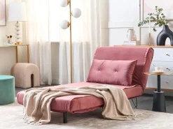 Velvet Sofa Bed Pink Vestfold