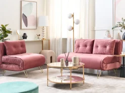 Velvet Sofa Bed Pink Vestfold