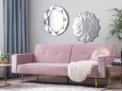 Velvet Sofa Bed Pink Visnes