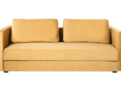 Velvet Sofa Bed With Storage Yellow Eksjo