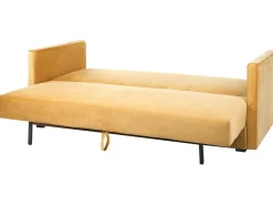 Velvet Sofa Bed With Storage Yellow Eksjo