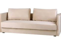Velvet Sofa Bed With Storage Beige Eksjo