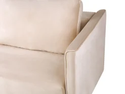 Velvet Sofa Bed With Storage Beige Eksjo