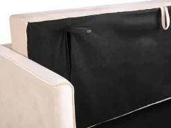 Velvet Sofa Bed With Storage Beige Eksjo