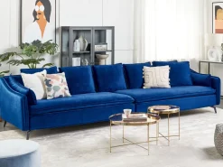 Velvet Sofa Navy Blue Aure