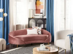 Velvet Sofa Pastel Pink Savar