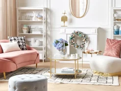 Velvet Sofa Pastel Pink Savar