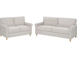 Velvet Sofa Set Beige Ronneby