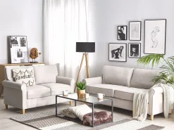 Velvet Sofa Set Beige Ronneby