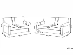 Velvet Sofa Set Beige Ronneby