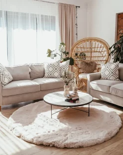 Velvet Sofa Set Beige Ronneby