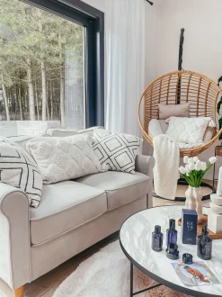 Velvet Sofa Set Beige Ronneby