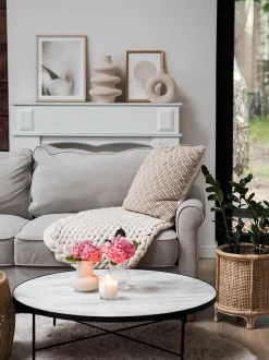 Velvet Sofa Set Beige Ronneby