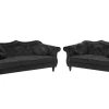 Velvet Sofa Set Black Skien