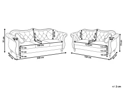 Velvet Sofa Set Black Skien