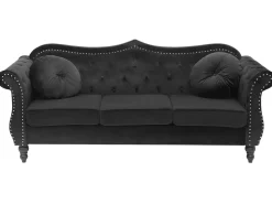 Velvet Sofa Set Black Skien