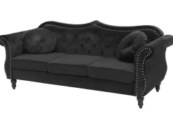 Velvet Sofa Set Black Skien