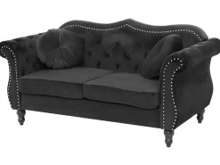 Velvet Sofa Set Black Skien