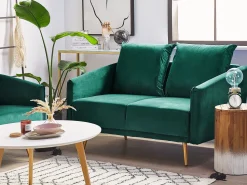 Velvet Sofa Set Emerald Green Maura