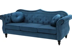 Velvet Sofa Set Navy Blue Skien