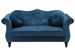Velvet Sofa Set Navy Blue Skien