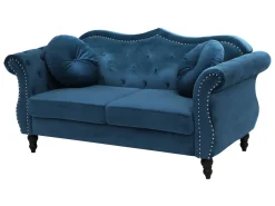 Velvet Sofa Set Navy Blue Skien