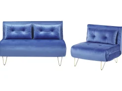 Velvet Sofa Set Navy Blue Vestfold