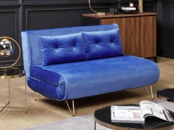 Velvet Sofa Set Navy Blue Vestfold