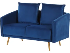Velvet Sofa Set Navy Blue Maura