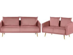 Velvet Sofa Set Pink Maura