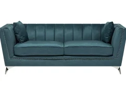 Velvet Sofa Set Teal Blue Gaula