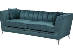 Velvet Sofa Set Teal Blue Gaula