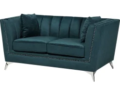 Velvet Sofa Set Teal Blue Gaula
