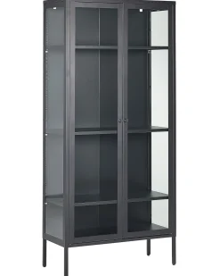 Vitrine Metall Schwarz 4 Facher 176 Cm Harty