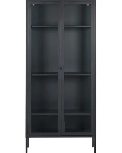 Vitrine Metall Schwarz 4 Facher 176 Cm Harty