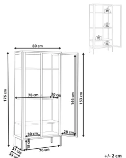 Vitrine Metall Schwarz 4 Facher 176 Cm Harty
