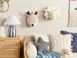 Wanddekoration Beige Tierkopf Hirsch 23 X 30 Cm Bambi