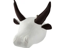 Wanddekoration Kuscheltierkopf Stier Weis Geoffrey