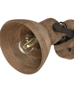 Wandleuchte Mango Holz Dunkelbraun / Schwarz Glockenform Periyar