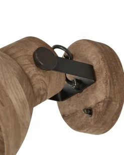 Wandleuchte Mango Holz Dunkelbraun / Schwarz Glockenform Periyar