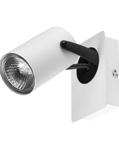 Wandleuchte Metall Weis / Schwarz 2Er Set Rund Klip