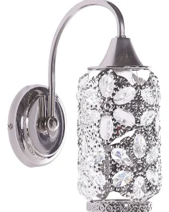 Wandleuchte Nickel Blumenmuster Rund Sysola