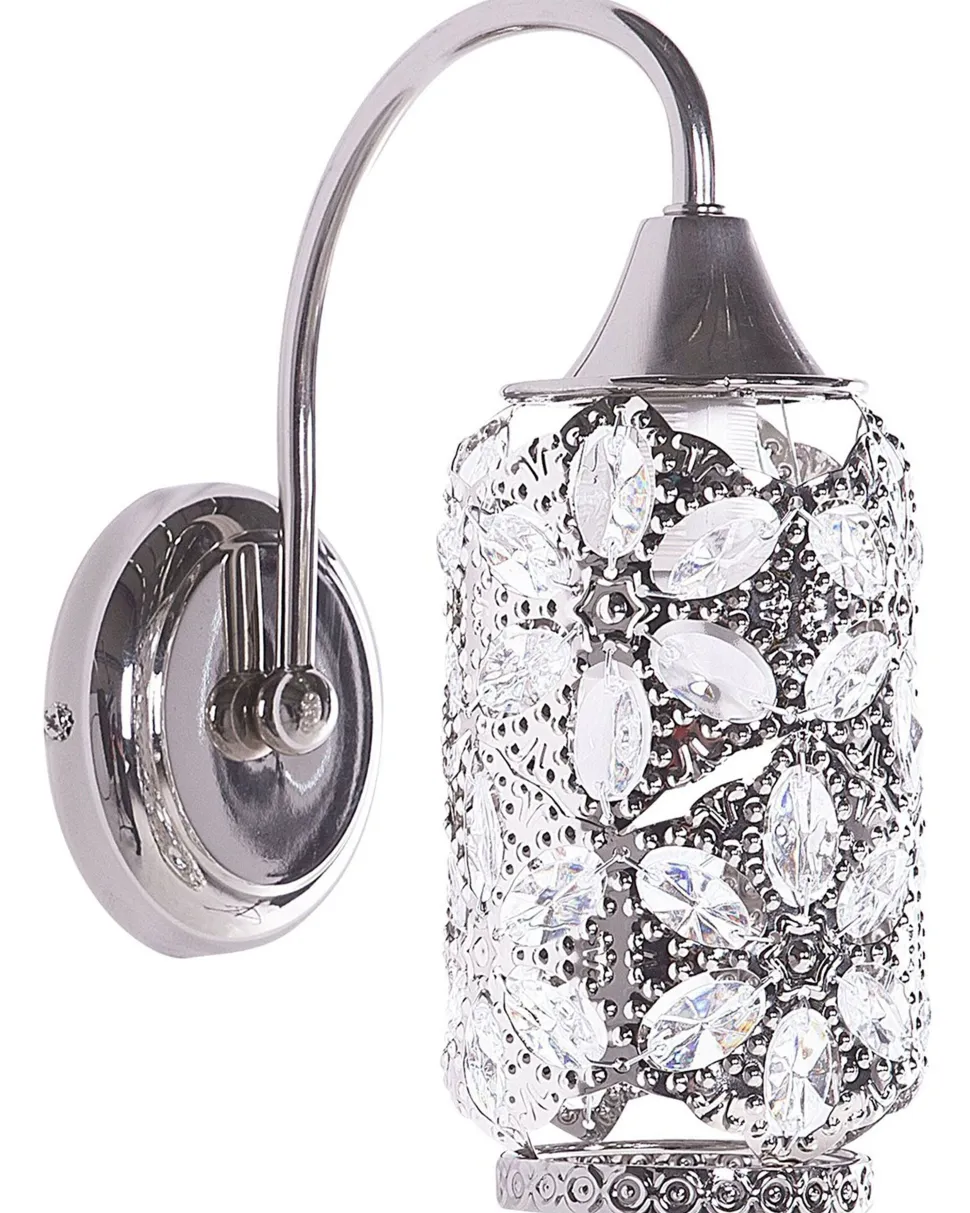 Wandleuchte Nickel Blumenmuster Rund Sysola